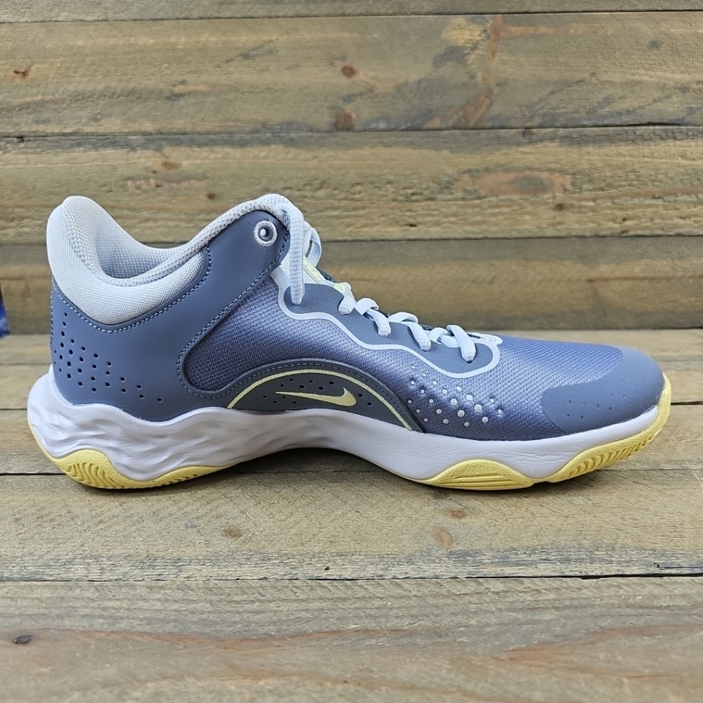 NEW Nike Fly.By Mid 3 Men's Basketball Shoes Ashen Slate/Grey/White/Citron Tint - Picture 8 of 10
